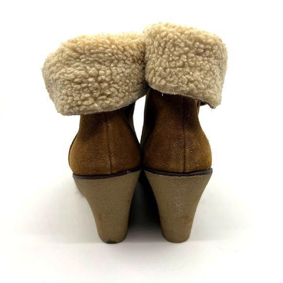 Kelsi Dagger Fontanne Leather and Shearling Wedge Boots Women's 10 US - Picture 6 of 9